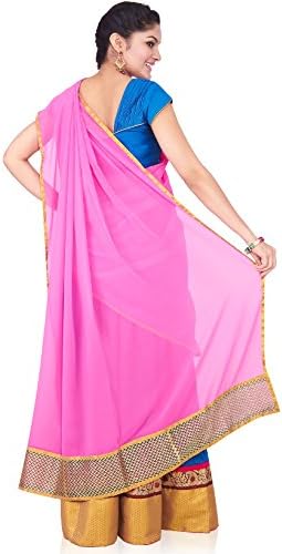 IndusDiva Women's Blue Art Silk Pavadai Davani