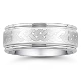 Tungsten Carbide 8mm Celtic Laser Engraved Comfort Fit Wedding Band (Size 7.5-14)