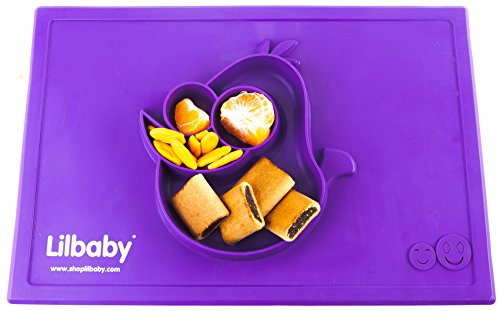 Placemat and Plate Suction Silicone by Lilbaby (Bird, Purple)