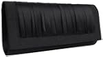 Satin Clutch Abendtasche, schwarz