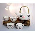 Asiatisches Teeset 075 Teeservice aus Keramik, Teekanne mit Tassen
