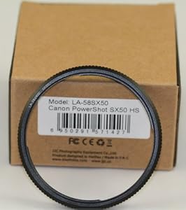 Professional Metal Lens / Filter Adapter Ring for Canon PowerShot SX50 IS Digital camera . Required when using 58mm Filters and lenses.