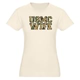 USMC Wife Digicam Organic Women's Fitted T-Shirt by CafePress - L Natural