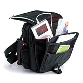 Navigon PocketLoox 8100 Portable GPS Automobile Navigator 14-Pocket Cross Body Messenger Bag - Grey