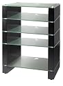 Blok STAX 500 Five Shelf Black Hifi Rack TV Stand AV Hi-fi Unit  [Clear/etched Glass]