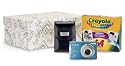 Olympus FE-46 12MP Digital Camera Blue Crayola Kit with 5x Optical Zoom and 2.7 inch LCD and Black Case, 64 pack of Crayons and Storage Box