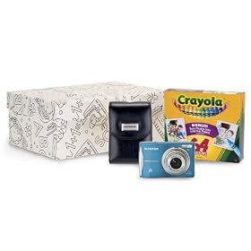 Olympus FE-46 12MP Digital Camera, Black Case, 64 pack of Crayons and Storage Box $89