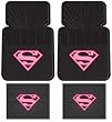 Supergirl Shield DC Comics 4 Pc Front & Rear Car Floor Mats Plus Bonus Matching Decal