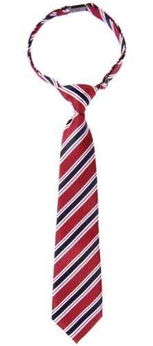 Preppy Stripe Pattern Woven Microfiber Pre-tied Boy's Tie - Various Colors