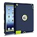iPad 4 Case, Vogue Shop 3in1 Hybrid Case Cover for iPad 2 3 4 Hard Cover for iPad 2 3 4 Printed Design Pc+ Silicone Hybrid High Impact Defender Case Combo Hard Soft Case Cover (Navy+Green)