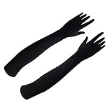 VOSO-Black 22 Extra Long Over Elbow Satin Opera Prom Gloves # 7310370