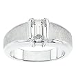 14K White Gold Diamond Engagement Ring Mounting - CENTER STONE NOT INCLUDED