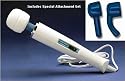 Hand Held Personal Massager - Hitachi Magic Wand Vibrating Massager by Vibratex Deluxe Package (Attachments Colors May Vary)