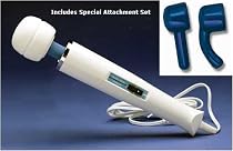 Hand Held Personal Massager - Hitachi Magic Wand Vibrating Massager by Vibratex Deluxe Package (Attachments Colors May Vary)