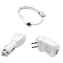 Retractable Hotsysnc & Charging USB Data Cable + USB Car Charger + USB Home Travel Charger for Apple Iphone 3G 2nd Generation Smartphone