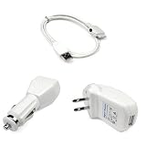 USB Hotsysnc & Charging Data Cable + USB Car Charger + USB Home Charger for Apple Iphone 3G 2nd Gen Generation Smartphone
