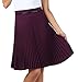 Sakkas Knee Length Pleated A-Line Skirt with Skinny Belt