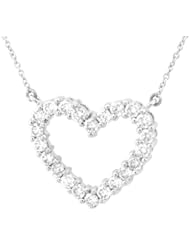 1.25ct tw Diamond Heart Shape Pendant Shared Prong Setting 14k Gold With 16 Inch Chain