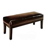Contemporary Style Dark Brown Leatherette Bench Chair