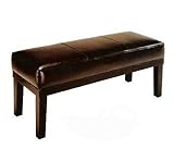 Contemporary Style Dark Brown Leatherette Bench Chair