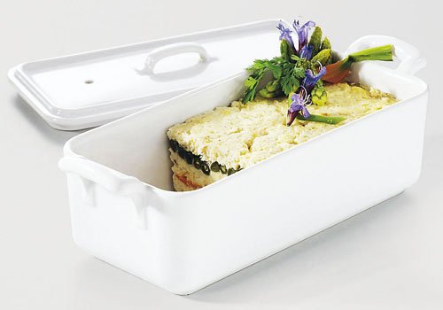 Revol Belle Cuisine 614861 Rectangular Terrine with Lid, 14-Ounce, White