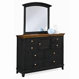 American Drew Sterling Pointe Dressing Chest & Vertical Mirror - Black and Cherry