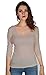 Hollywood Star Fashion Ladies 3/4 Half Sleeves Round Scoopneck Fitted Tank Top