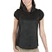 GO International® Short-Sleeve Top with Gauze Trim Back and Sleeves - Ebony