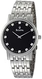 Bulova Men's 96D106 Diamond Black Dial Bracelet Watch