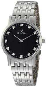 Bulova Men's 96D106 Diamond Black Dial Bracelet Watch