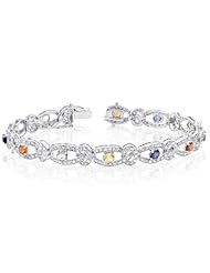 14K White Gold 1.1ct Diamond and Sapphire Bracelet