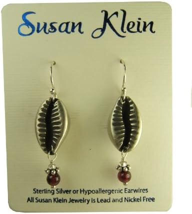 Susan Klein Designs Pewter Cowrie Shell Earrings SKE117