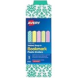 Avery Tabbed Snap-In Bookmark Plastic Dividers for 5-1/2" x 8-1/2" Mini Binder, 5-Tab, 1 Set (24922)
