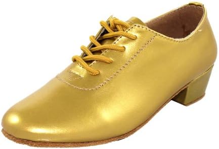 Msmushroom Kid Boys Patent Leather Competition Dance Shoes 1 1/3"Heel