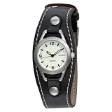 BONGO Womens BG6181 Studded White Dial Black P