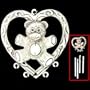 Small Pewter Wind Chime - Teddy Bear - Small Wind Chime