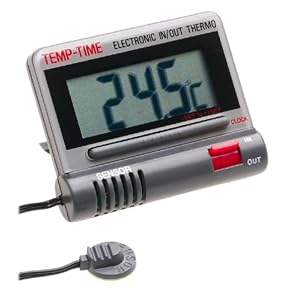 CDN DTC1-G Digital Thermometer and Clock, Gray