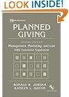 Planned Giving, 2002 Cumulative Supplement: Management, Marketing, and Law (Wiley Nonprofit Law, Finance and Management Series)