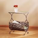 Maple Leaf Glass Table/Magazine Rack