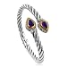 Sterling Silver 18K Gold Twisted Cable Bangle