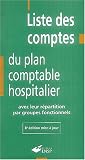 Liste des comptes du plan comptable hospitalier : Avec leur répartition par groupes fonctionnels