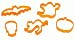 Pl&Atilde;&curren;tzchen-Form Halloween, 5 Motive -Party-Deko-