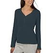 Gilligan & OMalley&reg; Womens Long Sleeve Sleep Top  Charcoal