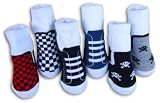Me In Mind Boys Sneaker Socks, 6 Pairs (12-24M) - Blue