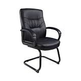 Boss B7519 Leather Guest Chair with Sled Base