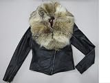 Women's Tumble Washed 100 % Lamb Leather Real Fox Fur Jacket ! (XL)