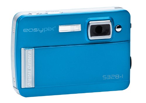 Easypix S328 Fancy Digitallkamera (3 Megapixel, 8-fach digitaler Zoom, 4,5cm (1,8 Zoll) Display) Eisblau
