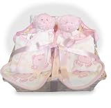 Large Twins Baby Gift Basket 5-8lb Pink/Pink