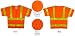 Class Three, ANSI 2004 Sleeved, Mesh Orange Safety Vests with Lime Stripes - Size Medium