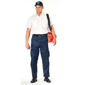Mens Black E.M.T. Zipper Fly Pants with 9 Pockets